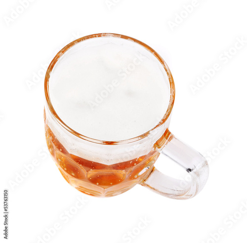 Photo: Mug of beer. Top view. Mug of beer. Top view.