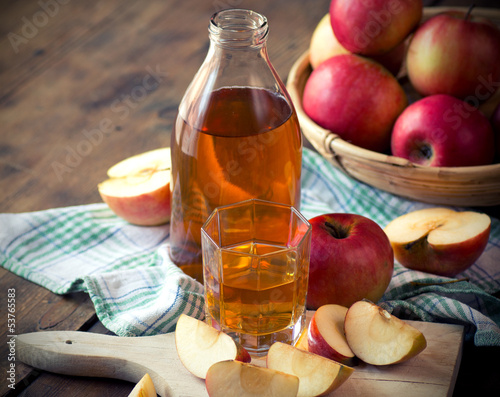 Photo: Apples and Apple Juice. Apples and Apple Juice.