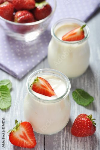 Photo: yogurt with fresh strawberry yogurt with fresh strawberry