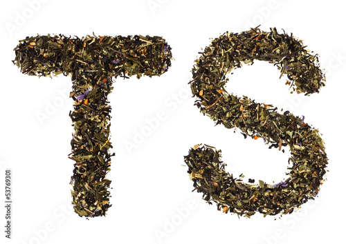 Photo: The alphabet from green tea with herbs The alphabet from green tea with herbs