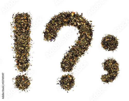 Photo: The alphabet from green tea with herbs The alphabet from green tea with herbs