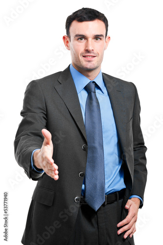 Photo: Businessman offering a handshake Businessman offering a handshake