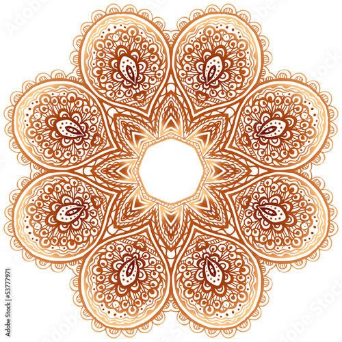 Vector: Ornate vintage beige vector doodle circle pattern Ornate vintage beige vector doodle circle pattern