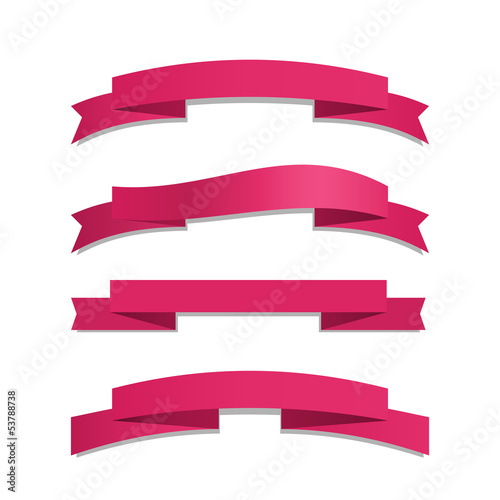 Vector: Pink Ribbon Set Pink Ribbon Set