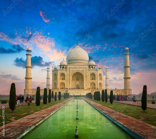 Photo: Taj Mahal on sunrise sunset, Agra, India Taj Mahal on sunrise sunset, Agra, India