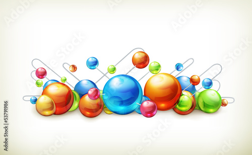 Vector: Molecules and atoms, illustration Molecules and atoms, illustration