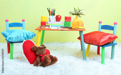 Photo: Modern child's room with equipment and toys Modern child's room with equipment and toys