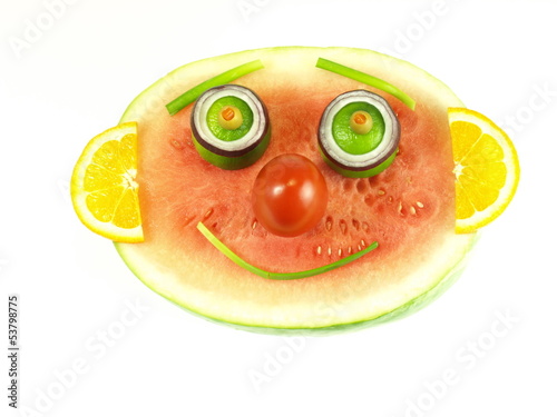 Photo: Fruity smile, isolated Fruity smile, isolated