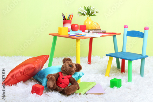 Photo: Modern child's room with equipment and toys Modern child's room with equipment and toys