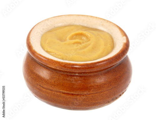 Photo: Dijon mustard served in a small ceramic pot Dijon mustard served in a small ceramic pot