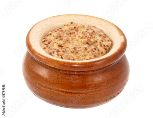 Photo: Wholegrain mustard served in a small ceramic pot Wholegrain mustard served in a small ceramic pot