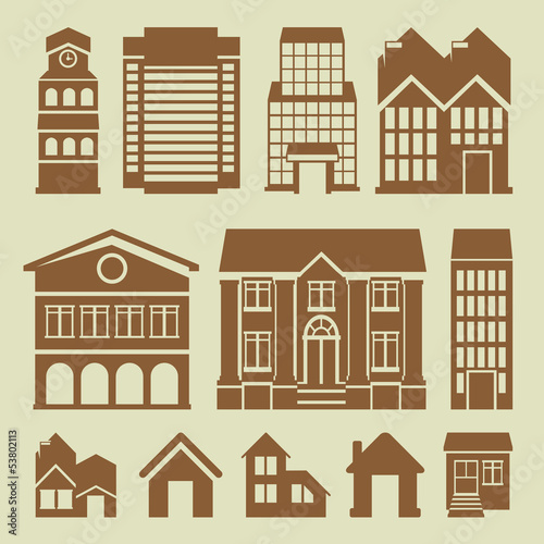 Vector: Vector set of houses icons Vector set of houses icons