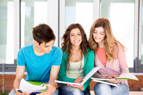 Photo: Young group of students in campus Young group of students in campus