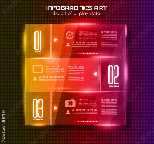 Vector: Infographic design template with glass surfaces.and spotlights Infographic design template with glass surfaces.and spotlights