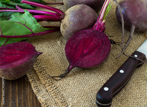 Photo: Beetroots on wooden background Beetroots on wooden background