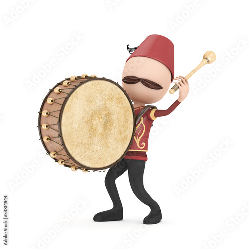 Illustration: 3d ramadan drummer with drum 3d ramadan drummer with drum
