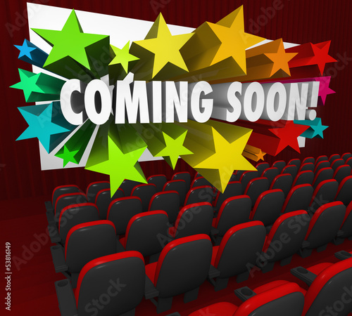 Illustration: Movie Theatre Screen Coming Soon Preview Trailer New Attraction Movie Theatre Screen Coming Soon Preview Trailer New Attraction