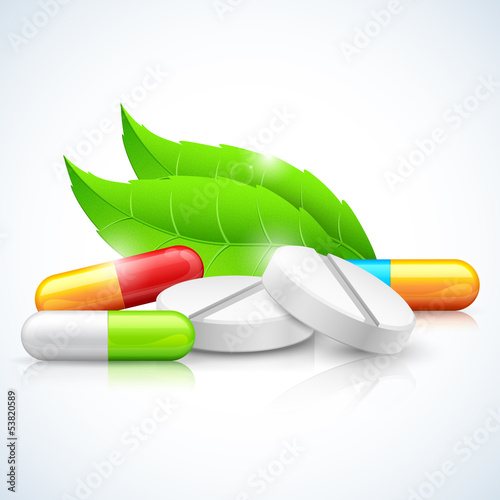 Vector: Herbal Natural Medicine Herbal Natural Medicine