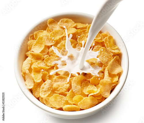 Photo: corn flakes with milk corn flakes with milk