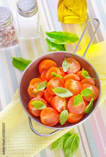 Photo: tomato with basil tomato with basil
