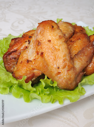 Photo: Baked chicken wings with garlic Baked chicken wings with garlic