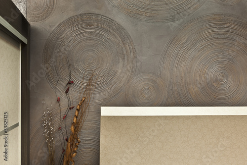 Photo: detail of interior wall decorative plaster detail of interior wall decorative plaster