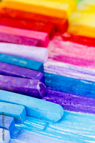 Photo: Colorful chalk pastels - education, back to school Colorful chalk pastels - education, back to school