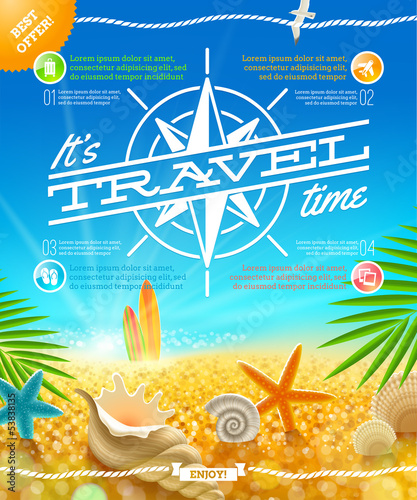 Vector: Vacation, travel and summer holidays vector design Vacation, travel and summer holidays vector design