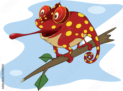 Vector: Big red Chameleon cartoon Big red Chameleon cartoon