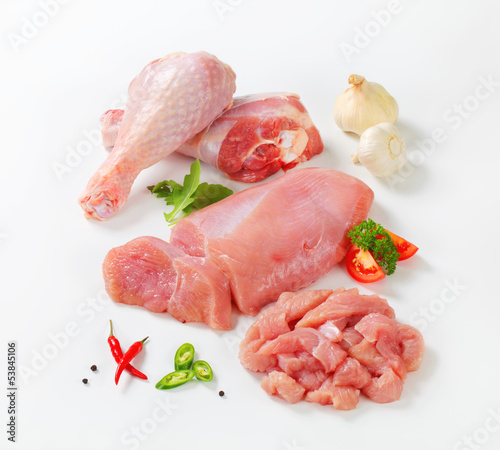 Photo: Raw turkey meats and cuts Raw turkey meats and cuts