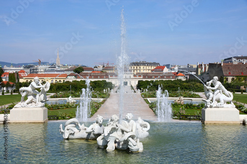 Photo: Gardens at the Baroque castle Belvedere in Vienna, Austria Gardens at the Baroque castle Belvedere in Vienna, Austria