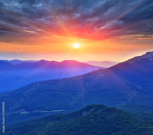 Photo: evening scene in mountains evening scene in mountains