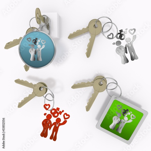 Illustration: Illustration of a connecting email icon on set of keys Illustration of a connecting email icon on set of keys