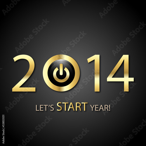 Vector: Let's start gold year 2014 Let's start gold year 2014