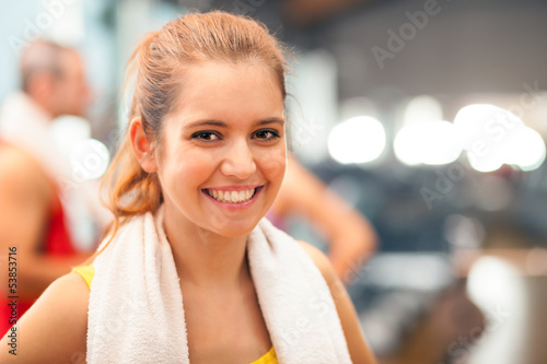 Photo: Girl smiling in a fitness club Girl smiling in a fitness club