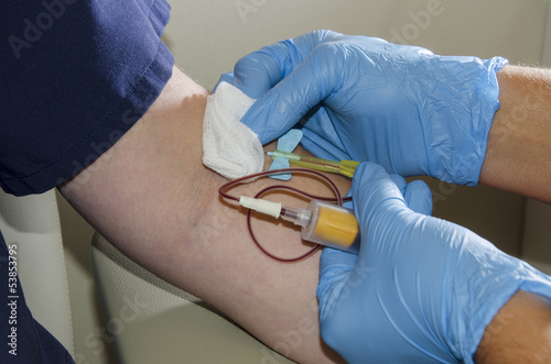 Photo: Drawing blood Drawing blood