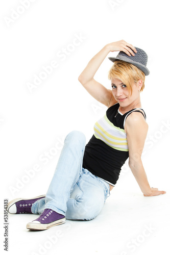 Photo: nice young woman smiling nice young woman smiling