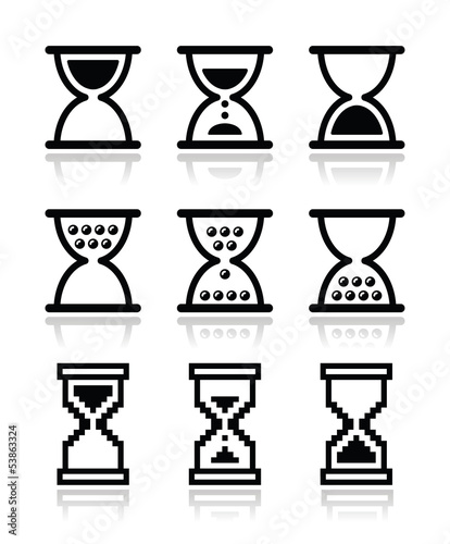 Vector: Hourglass, sandglass vector icon set Hourglass, sandglass vector icon set