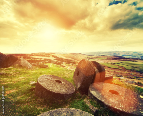 Photo: millstones warm sky millstones warm sky