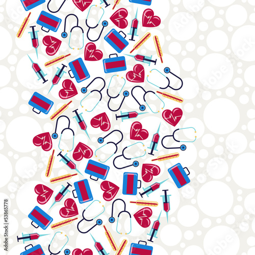 Vector: Medical and health care seamless pattern. Medical and health care seamless pattern.