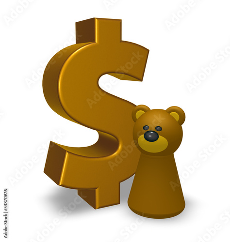 Illustration: dollar und bär dollar und bär