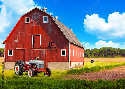 Photo: American Farmland With Blue Cloudy Sky American Farmland With Blue Cloudy Sky