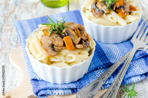 Photo: Pasta with mushrooms and vegetables Pasta with mushrooms and vegetables