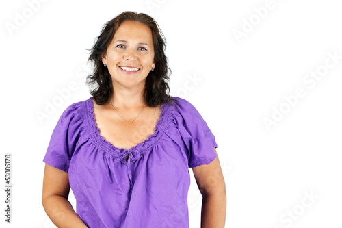 Smiling woman in purple - 53885170
