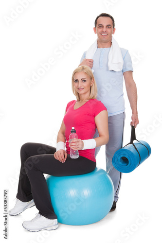 Photo: Portrait Of Couple Working Out Portrait Of Couple Working Out