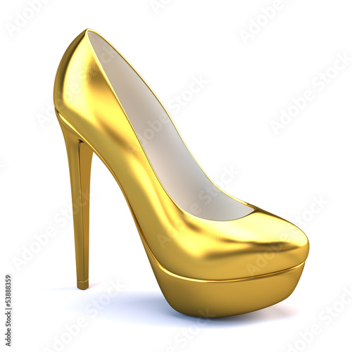 Illustration: Gold high heel shoes Gold high heel shoes