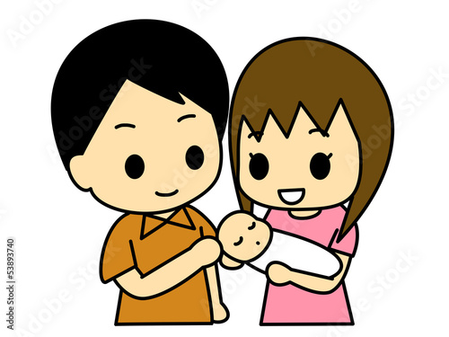 Illustration: 育児 夫婦 育児 夫婦