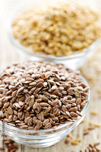 Photo: Brown and golden flax seed Brown and golden flax seed