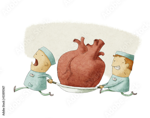 Illustration: Two people carrying a heart Two people carrying a heart