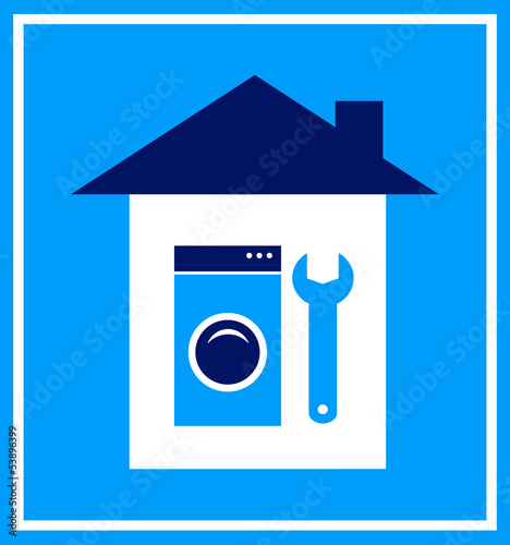 Vector: sign with house, wrench and washing mashine sign with house, wrench and washing mashine
